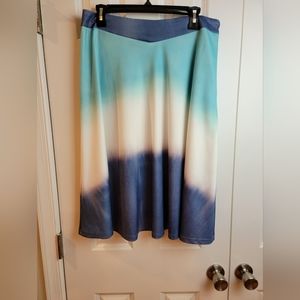 Kate‎ Kasin Flared Stretchy Midi Skirt High Waist Skirt Women's XL